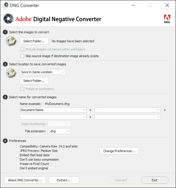 Adobe DNG Converter