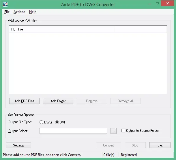  Интерфейс Aide PDF to DWG Converter_11zon