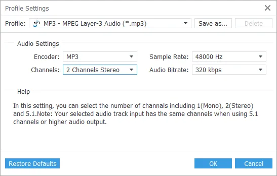 Интерфейс AnyMP4 Audio Converter