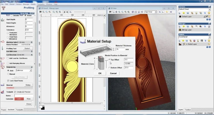 Интерфейс Artcam