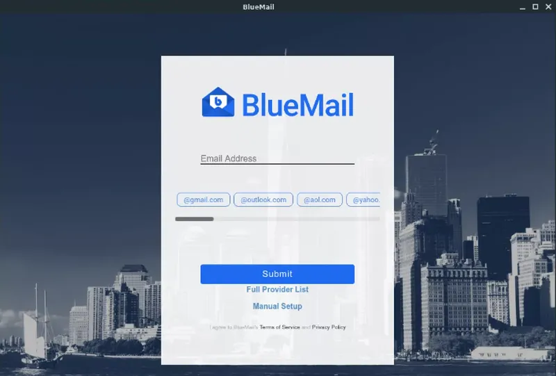 Интерфейс BlueMail