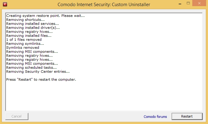 Интерфейс Comodo Uninstaller