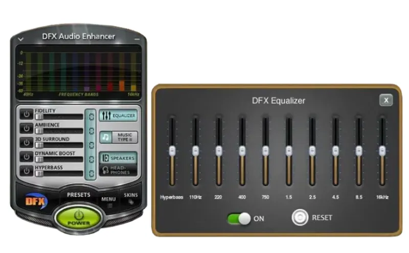 Интерфейс DFX Audio Enhancer