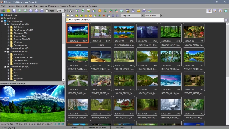 Интерфейс Faststone Image Viewer