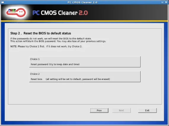 Интерфейс PC CMOS Cleaner