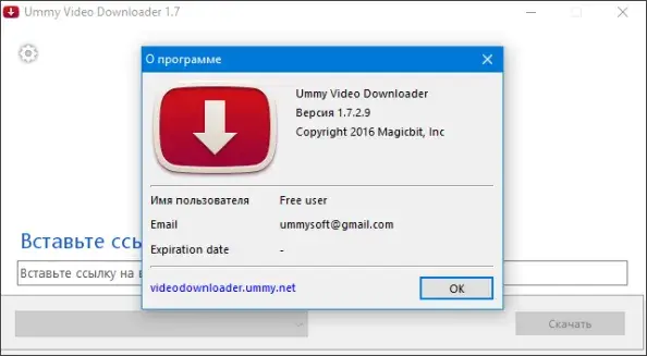 Интерфейс Ummy Video Downloader